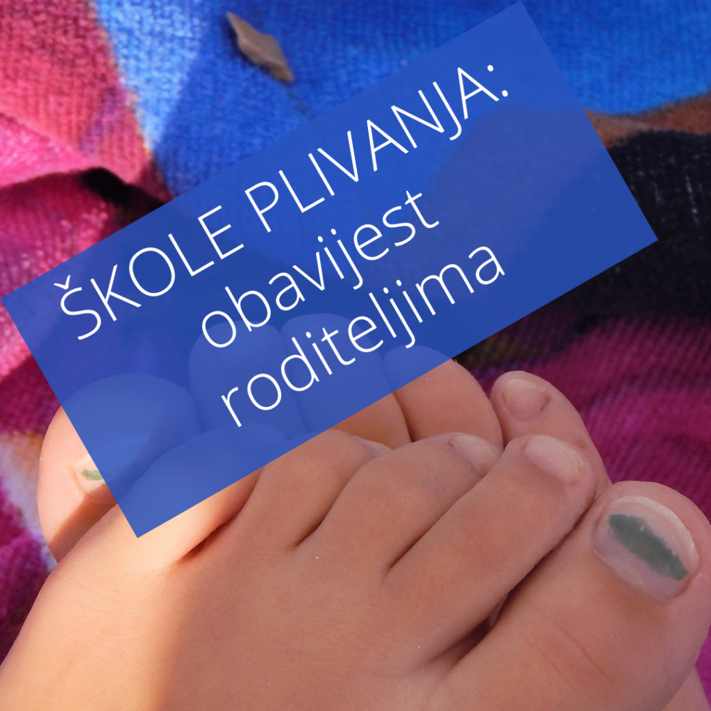 Obavijest roditeljima djece upisane u škole plivanja