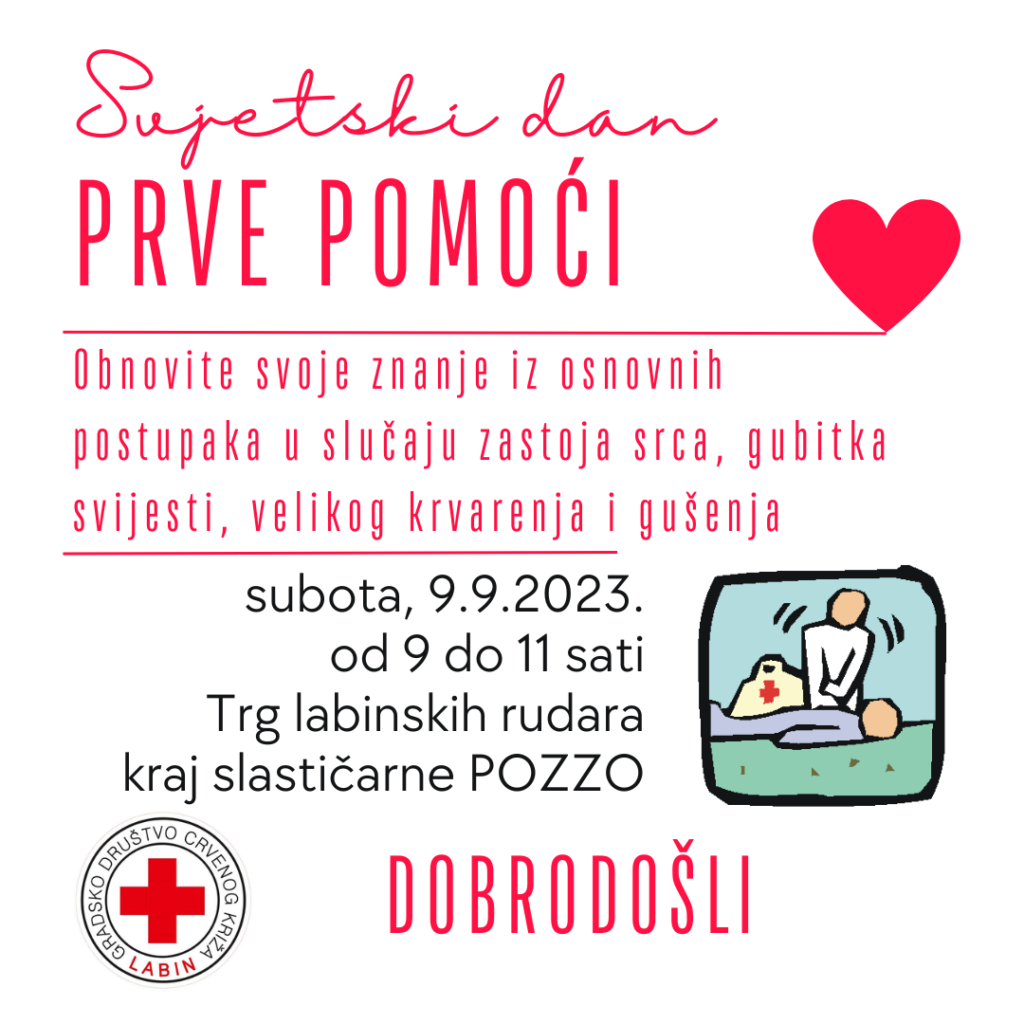 Najava: Obilježavanje Svjetskog dana prve pomoći