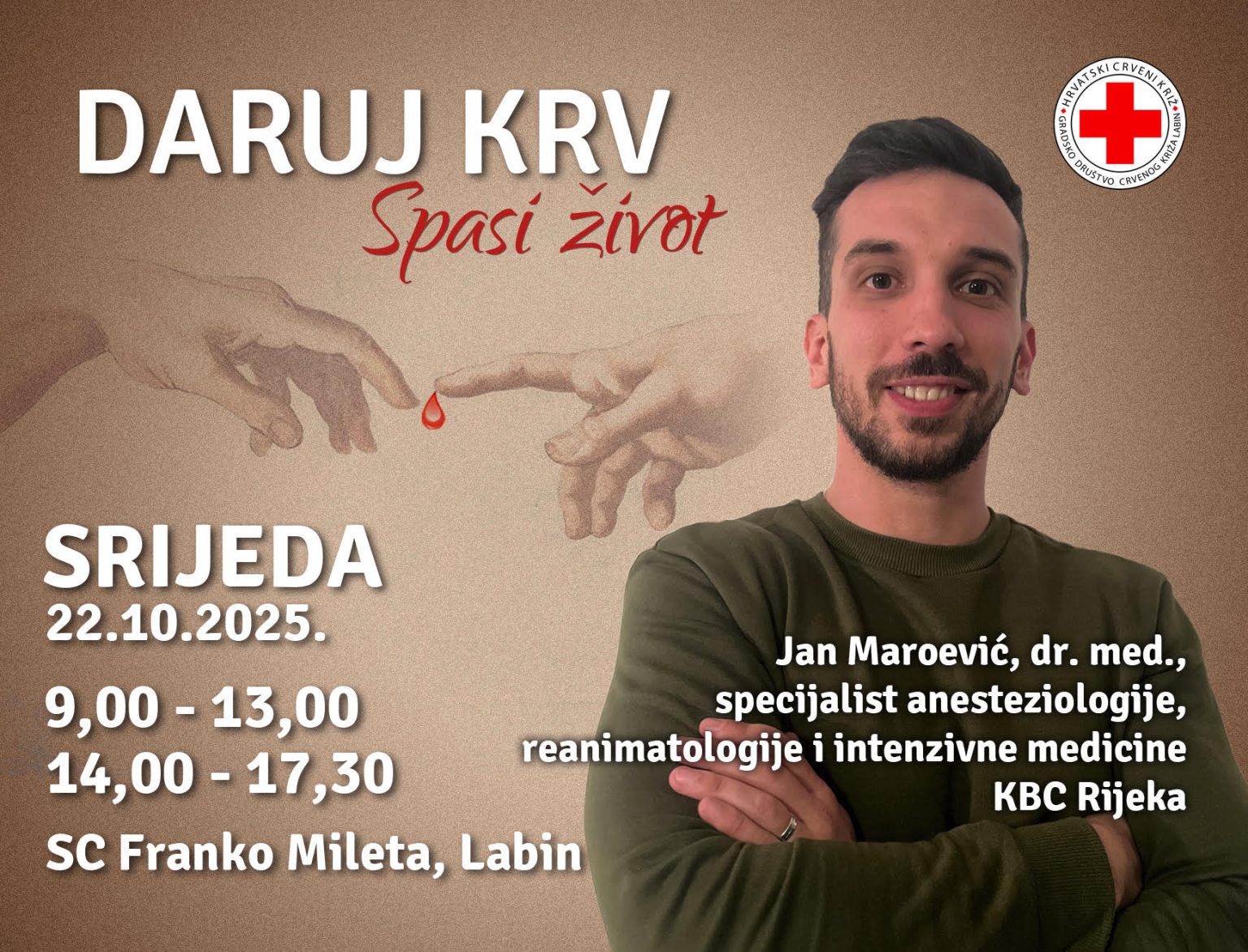 Najava: akcija darivanja krvi u Labinu 22.10. DDK 221025