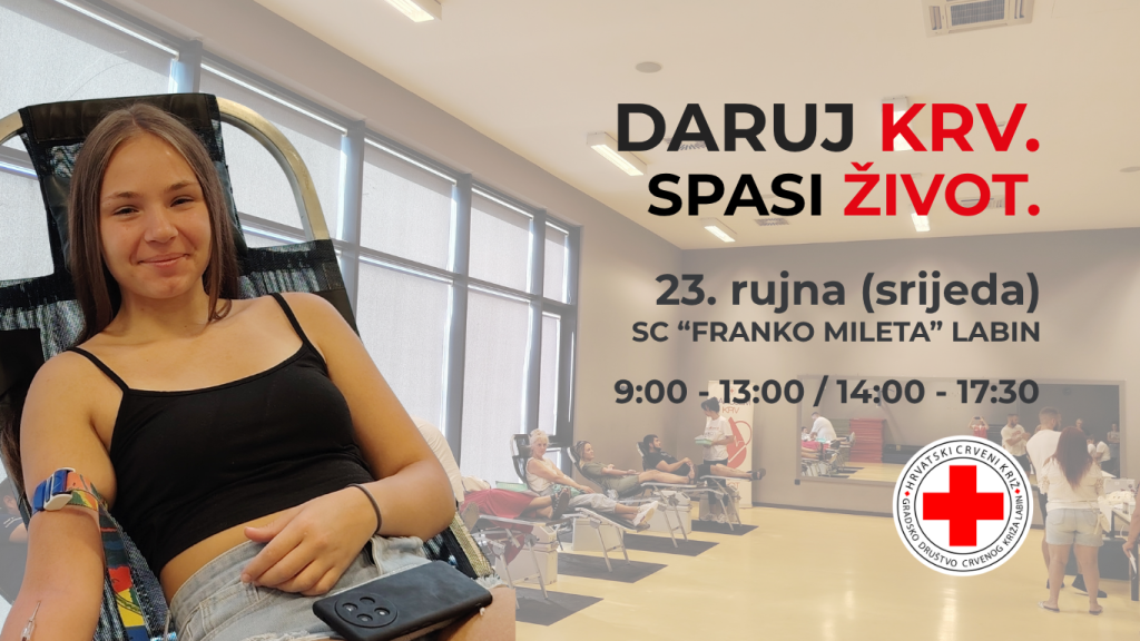 Najava: akcija darivanja krvi u Labinu 23.9.
